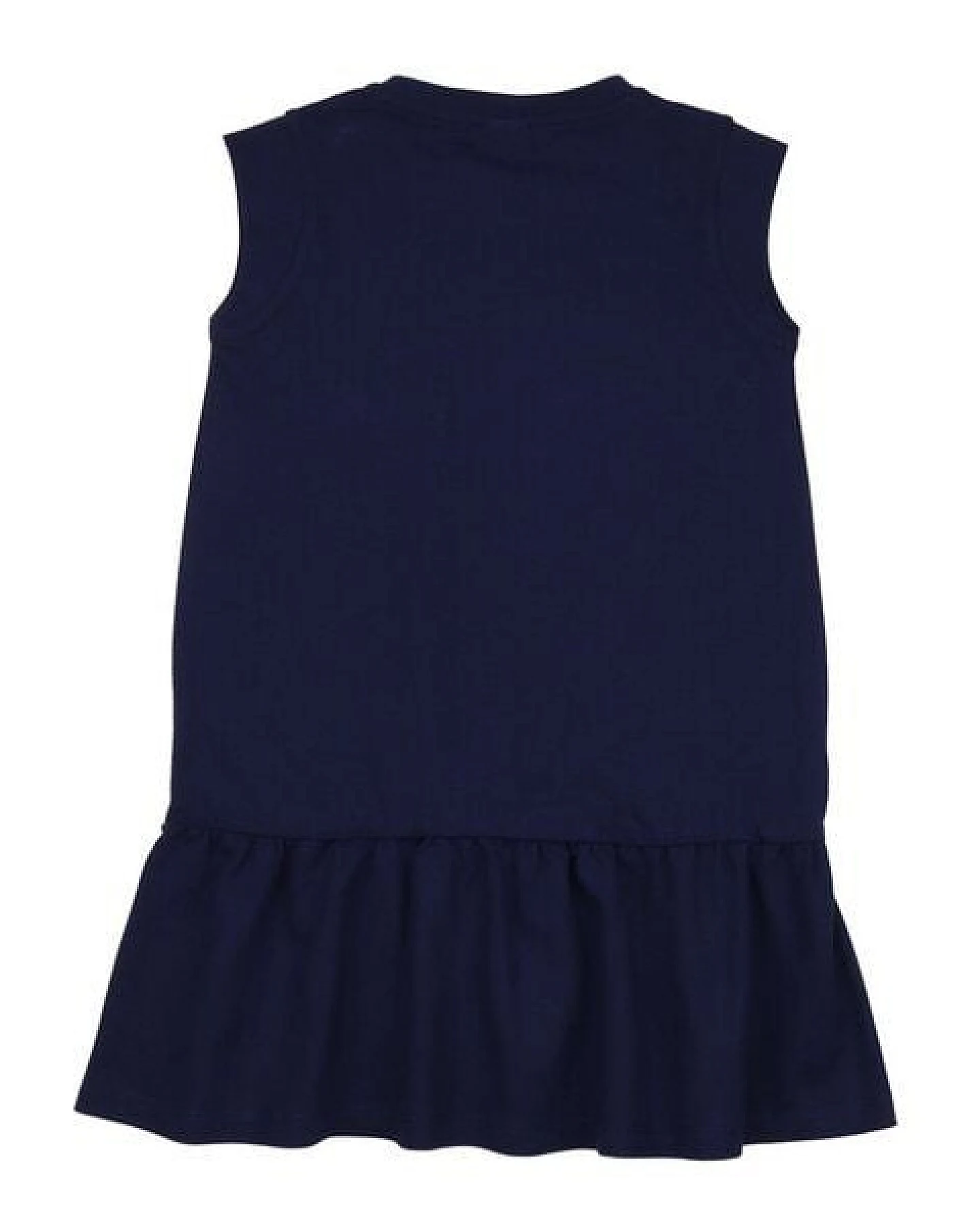 Kinderkleid GOTS zertifiziert, Bio-Baumwolle, dunkelblau, „Blue Depths“, ärmellos, weich & bequem – Walkiddy – Ansicht 4