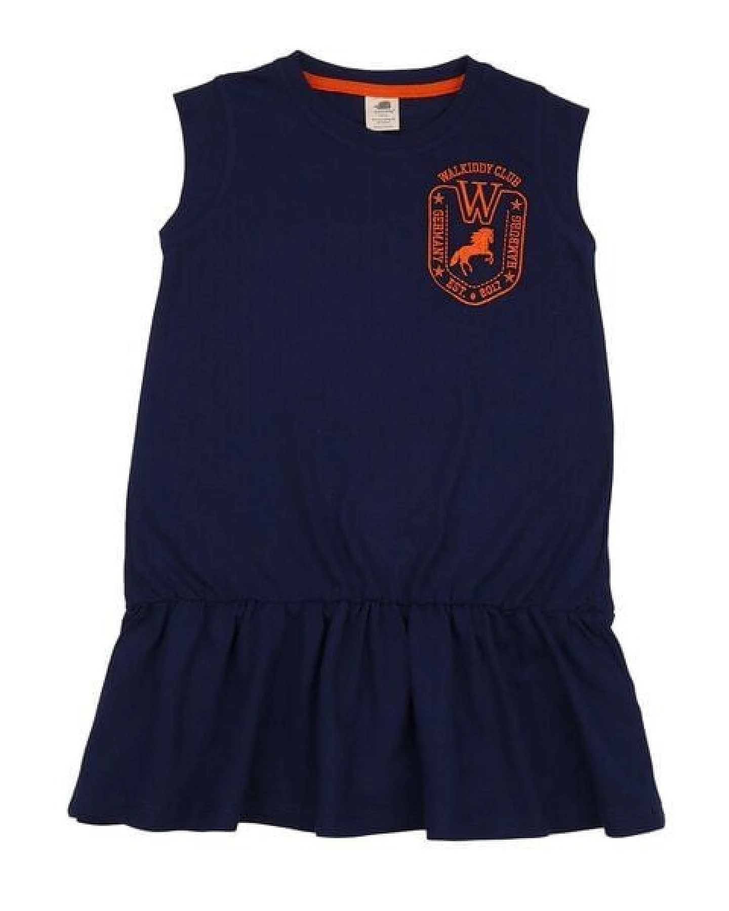 Kinderkleid GOTS zertifiziert, Bio-Baumwolle, dunkelblau, „Blue Depths“, ärmellos, weich & bequem – Walkiddy – Ansicht 2