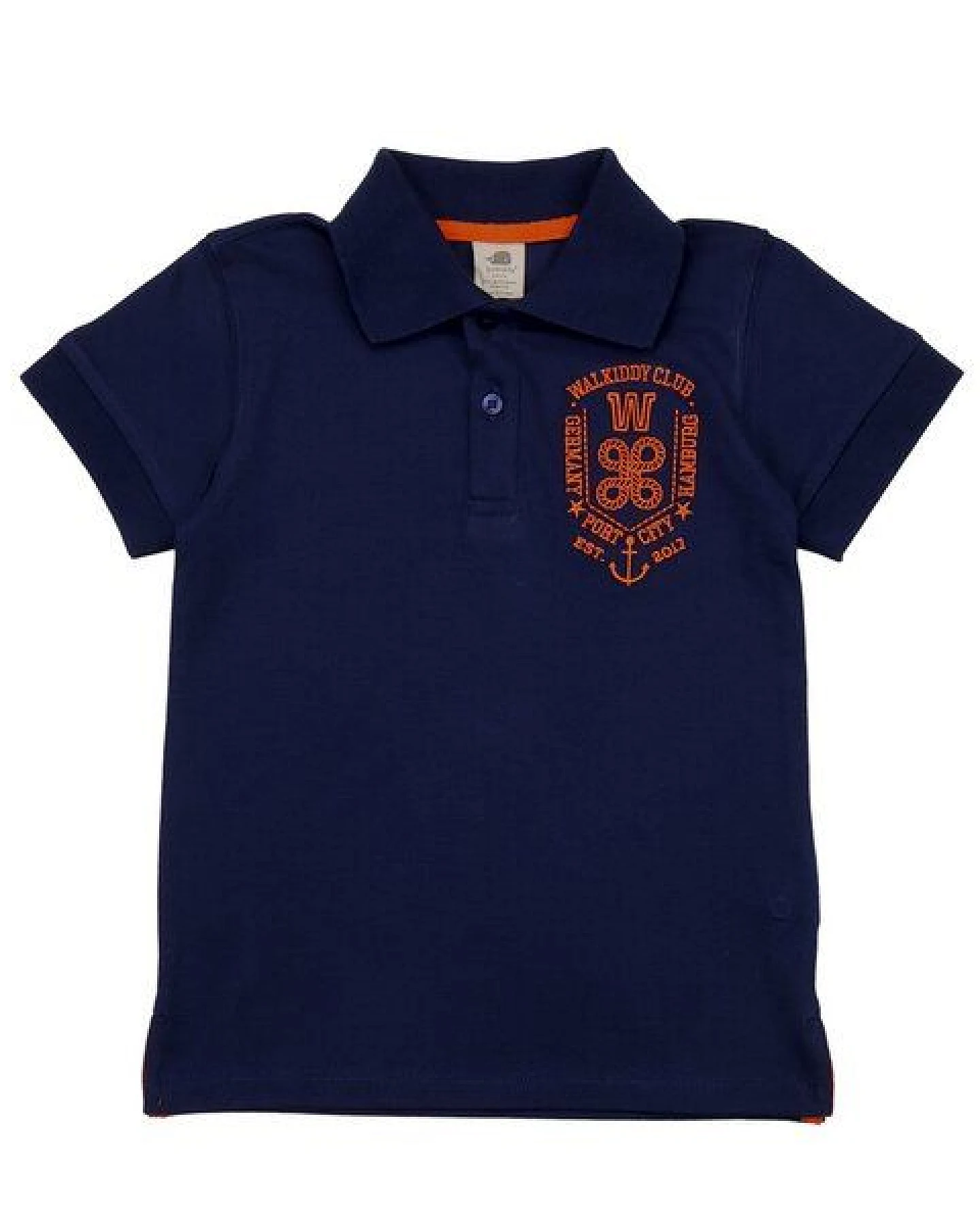 Kinder Poloshirt GOTS-zertifiziert aus Bio-Baumwolle, dunkelblau „Blue Depths“ mit Kragen & Knopfleiste – Walkiddy, weich & alltagstauglich – Ansicht 2