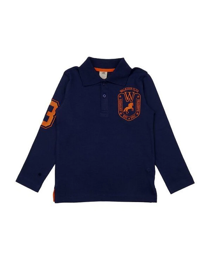 Kleinkinder Langarmshirt Blau „Blue Depths“ aus Bio-Baumwolle – Walkiddy