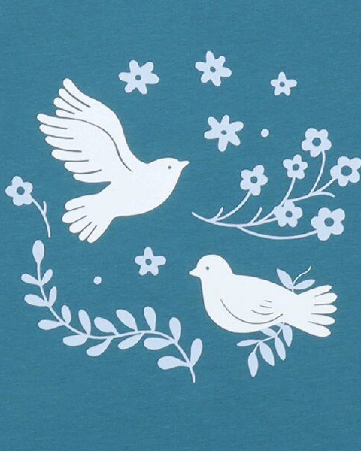 Mädchen T-Shirt GOTS-zertifiziert aus Bio-Baumwolle dunkelblau mit Vogel-und-Blumen-Motiv – Walkiddy – Ansicht 3
