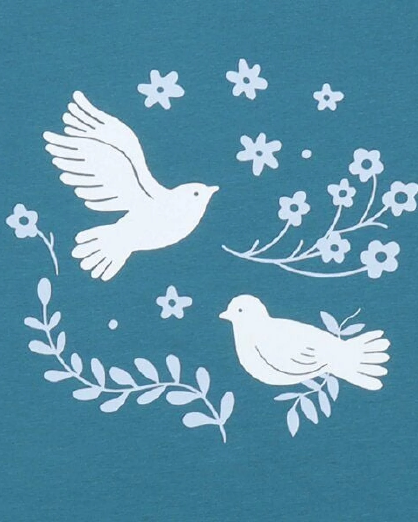 Mädchen T-Shirt GOTS-zertifiziert aus Bio-Baumwolle dunkelblau mit Vogel-und-Blumen-Motiv – Walkiddy – Ansicht 3