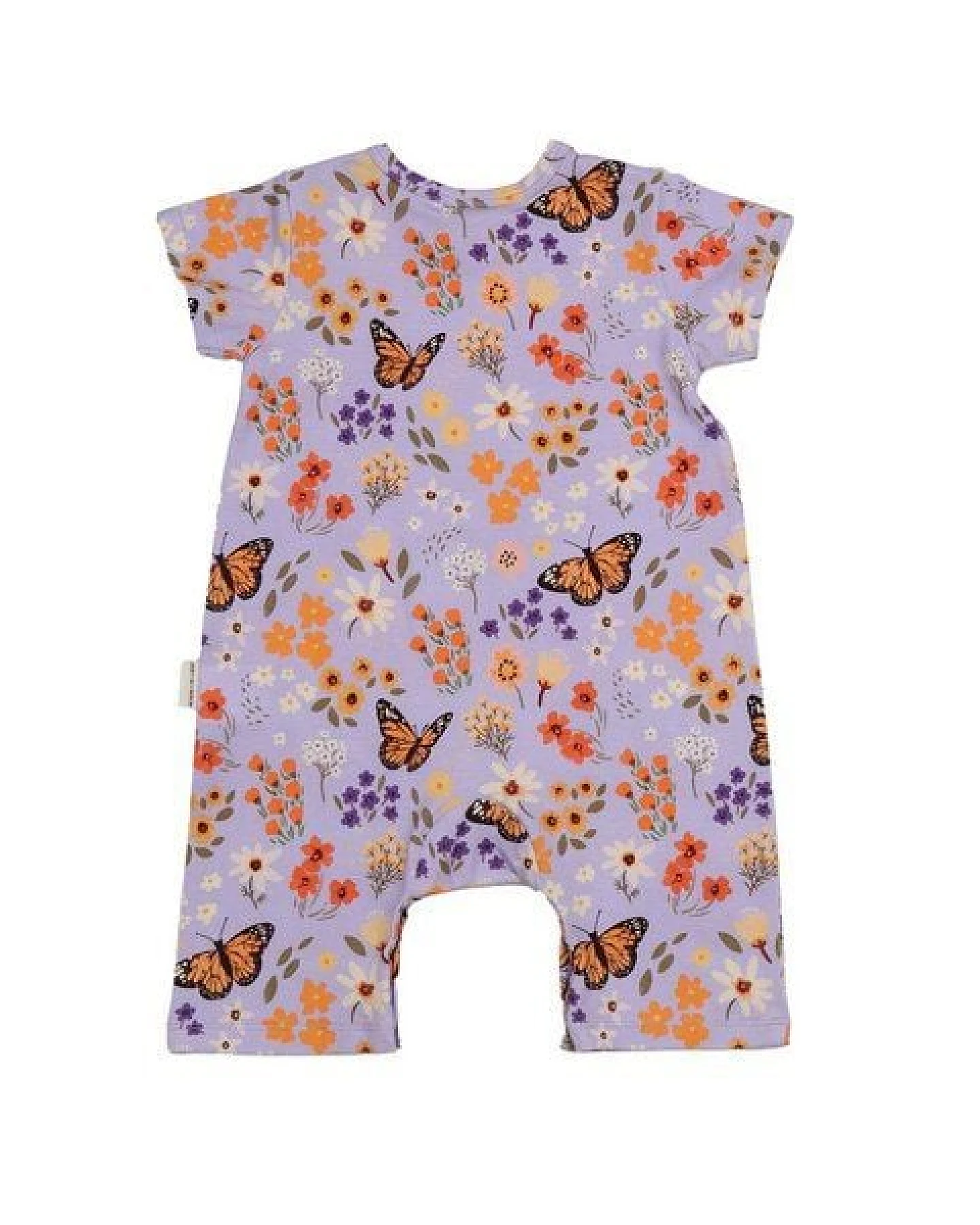 Baby Kurzarm-Body GOTS-zertifiziert aus Bio-Baumwolle mit Blumen-und-Schmetterlings-Muster – Walkiddy – Ansicht 4