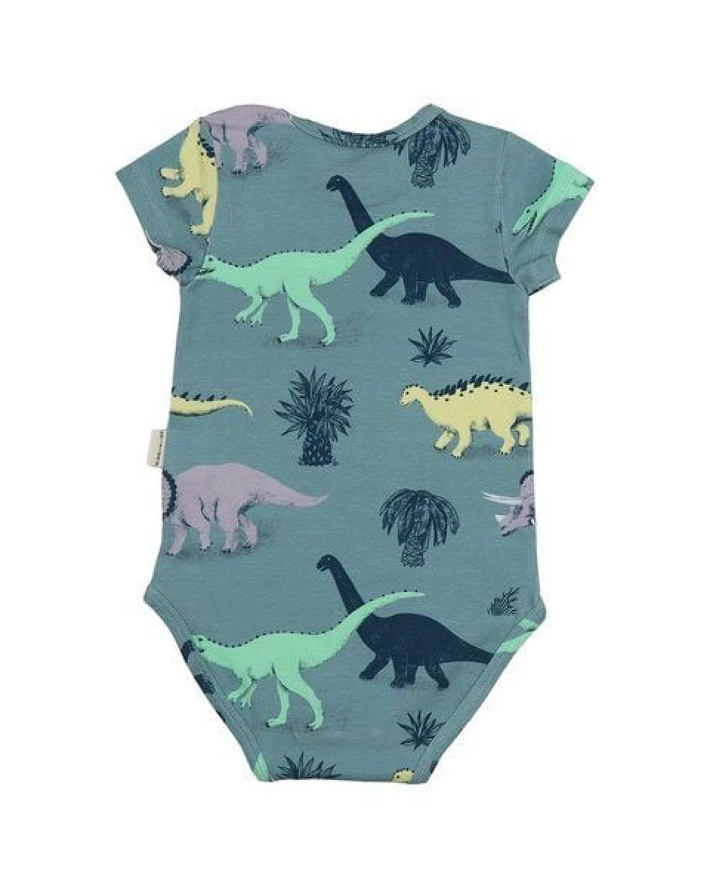 Baby Kurzarmbody – Blaugrün mit Dinosauriermotiv, weich & bequem, alltagstauglich, gut kombinierbar – Ansicht 4