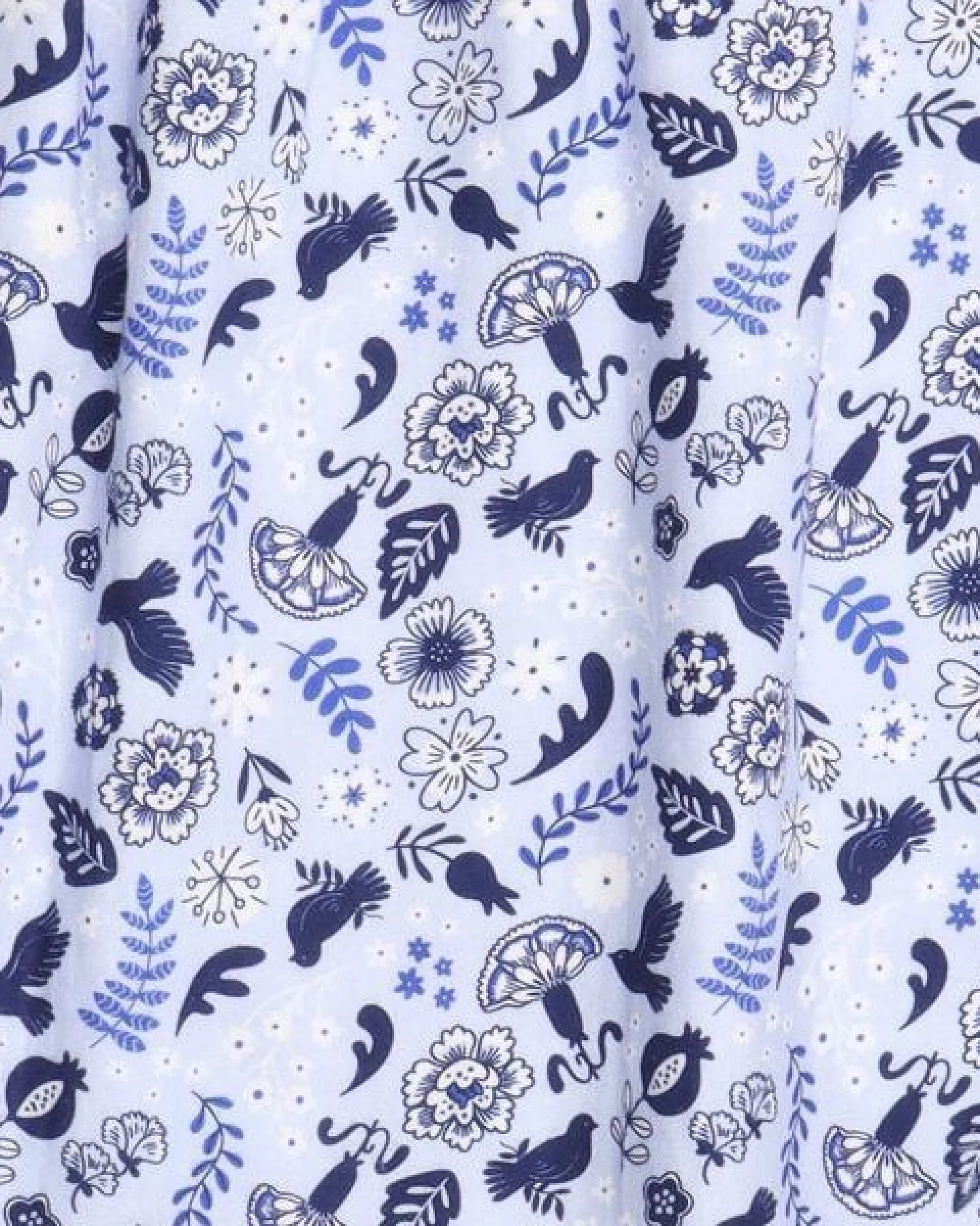 Kinder Shorts Bio-Baumwolle GOTS „Blue Birds and Flowers“ – Walkiddy, kurze Hose mit elastischem Bund, weich, bequem und sommerlich leicht, ideal für warme Sommertage – Ansicht 4
