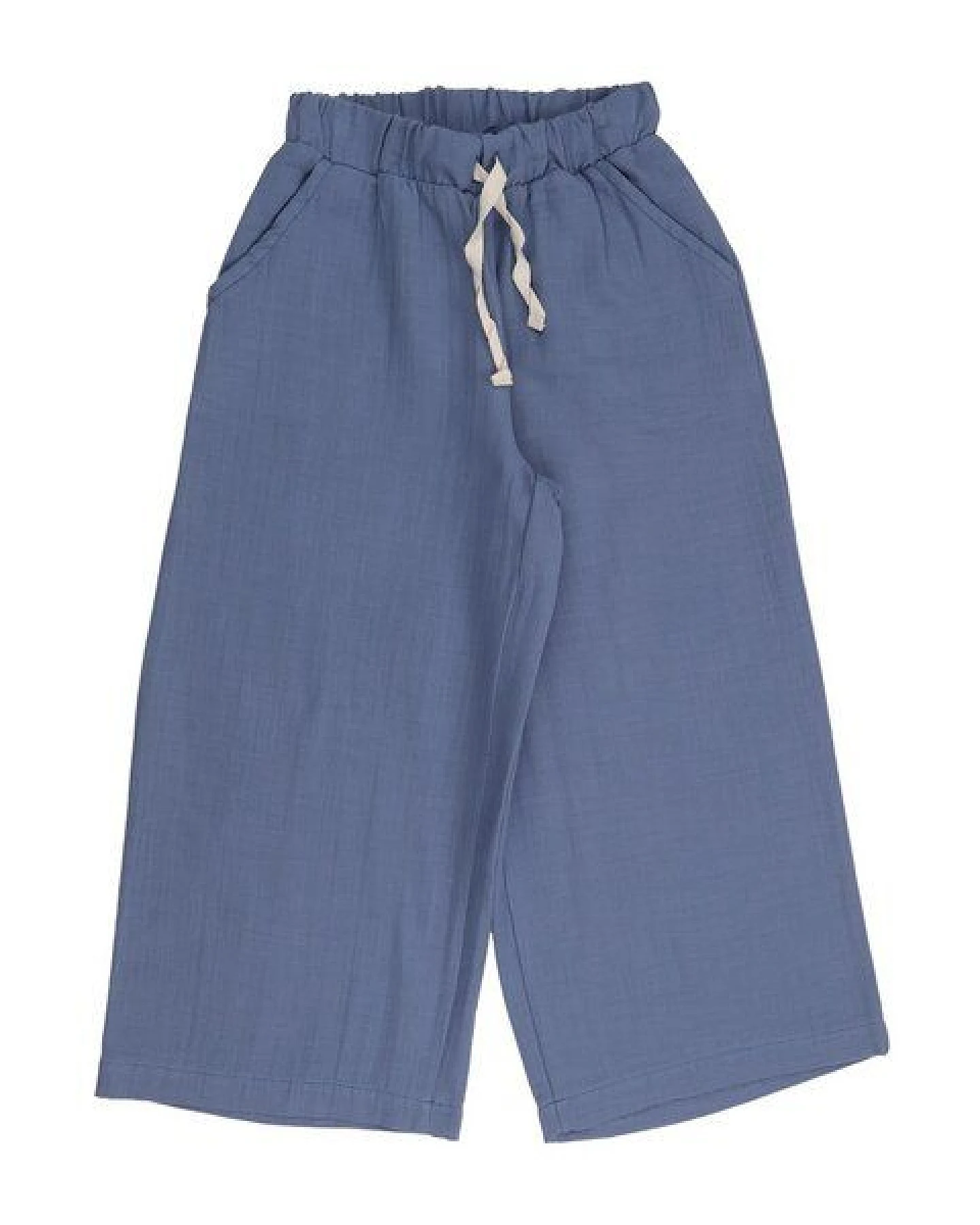 Kinder Hose GOTS-zertifiziert aus Bio-Baumwolle mit Elasthan, blau, elastischer Bund, knielang – Walkiddy, weich & alltagstauglich – Ansicht 2