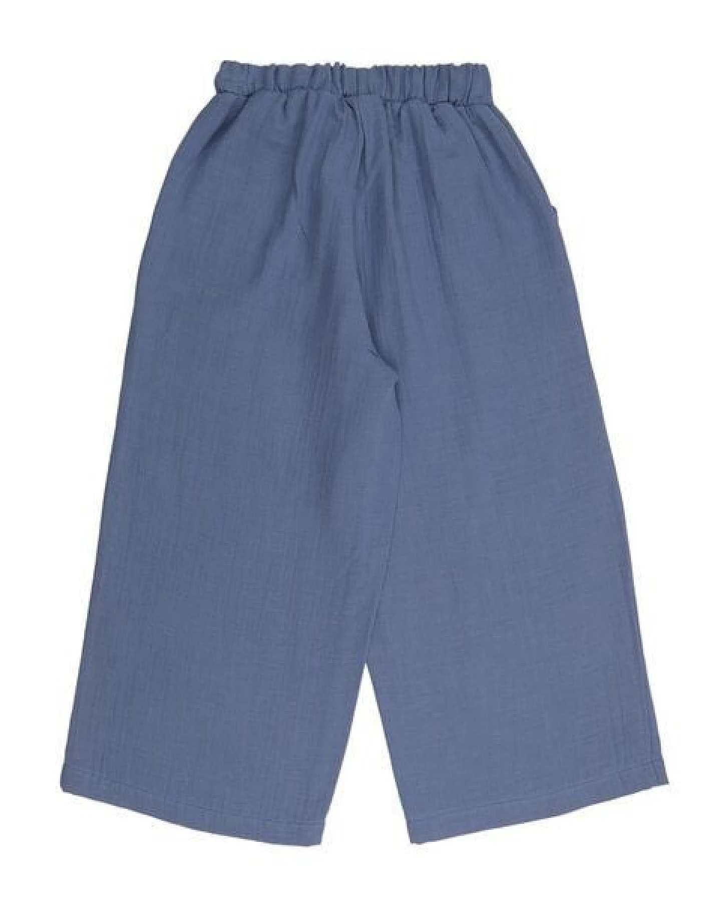 Kinder Hose GOTS-zertifiziert aus Bio-Baumwolle mit Elasthan, blau, elastischer Bund, knielang – Walkiddy, weich & alltagstauglich – Ansicht 4