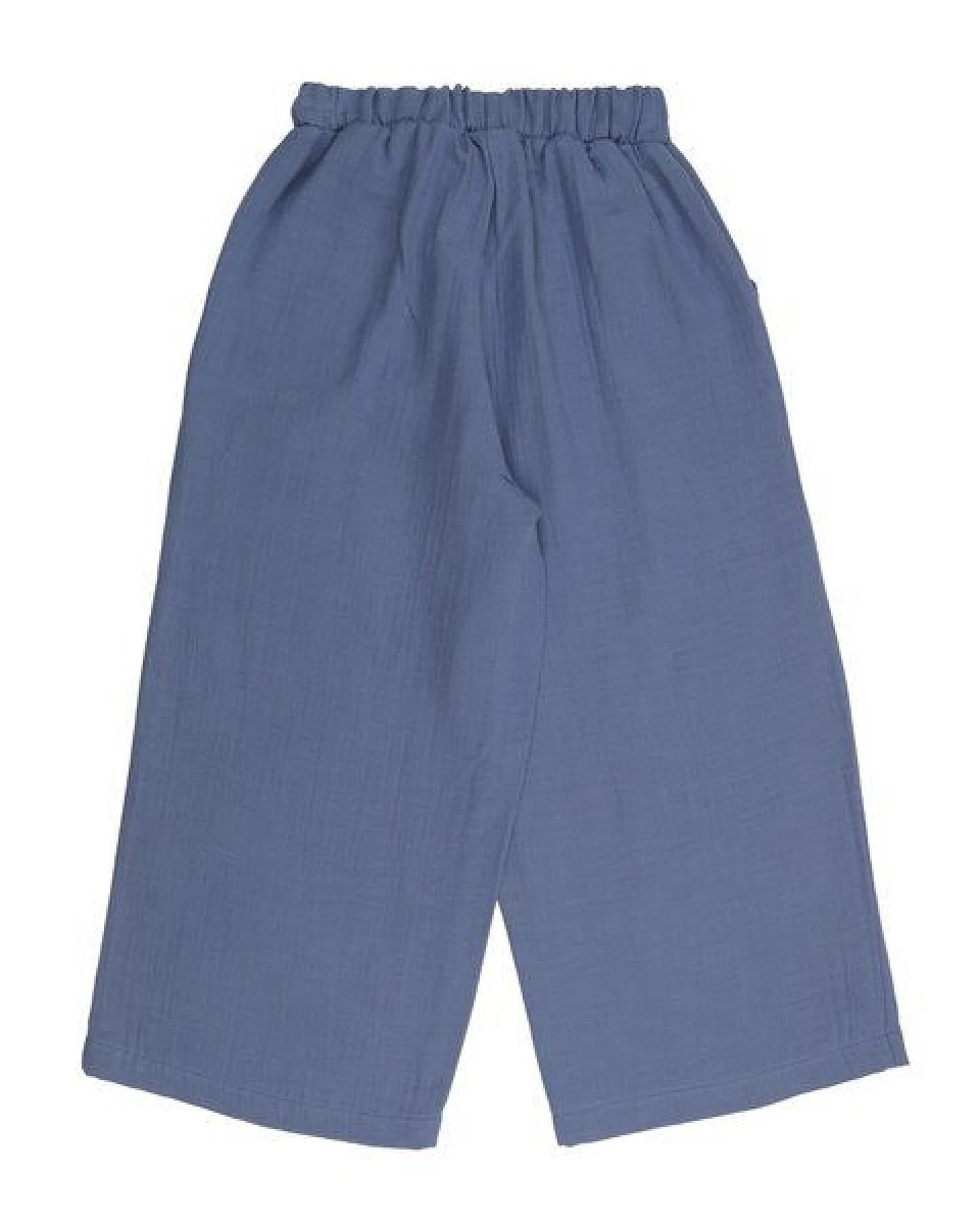 Kinder Hose GOTS-zertifiziert aus Bio-Baumwolle mit Elasthan, blau, elastischer Bund, knielang – Walkiddy, weich & alltagstauglich – Ansicht 4