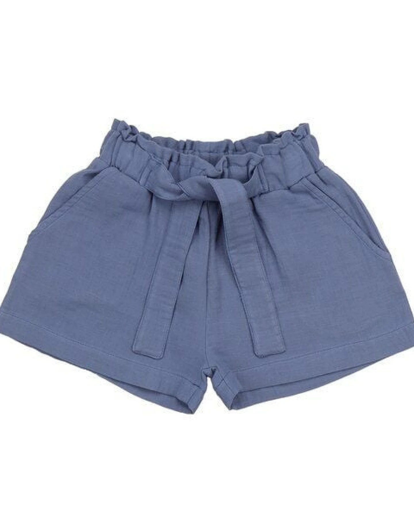 Kinder Shorts Bio-Baumwolle „English Manor“ blaugrau, weicher Jersey, elastische Sommerhose von Walkiddy für Kleinkinder, hautfreundlich & nachhaltig gefertigt – Ansicht 2