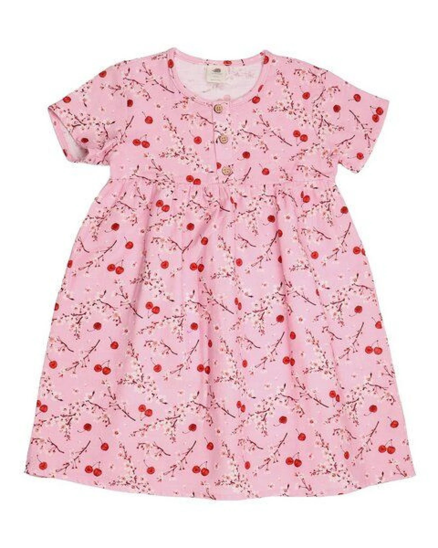 Kleid Kinder Bio-Baumwolle Cherries & Blossoms – sommerliches Walkiddy Kleid mit schwingendem Rock – nachhaltige, hautfreundliche & langlebige Qualität von Walkiddy – Ansicht 3
