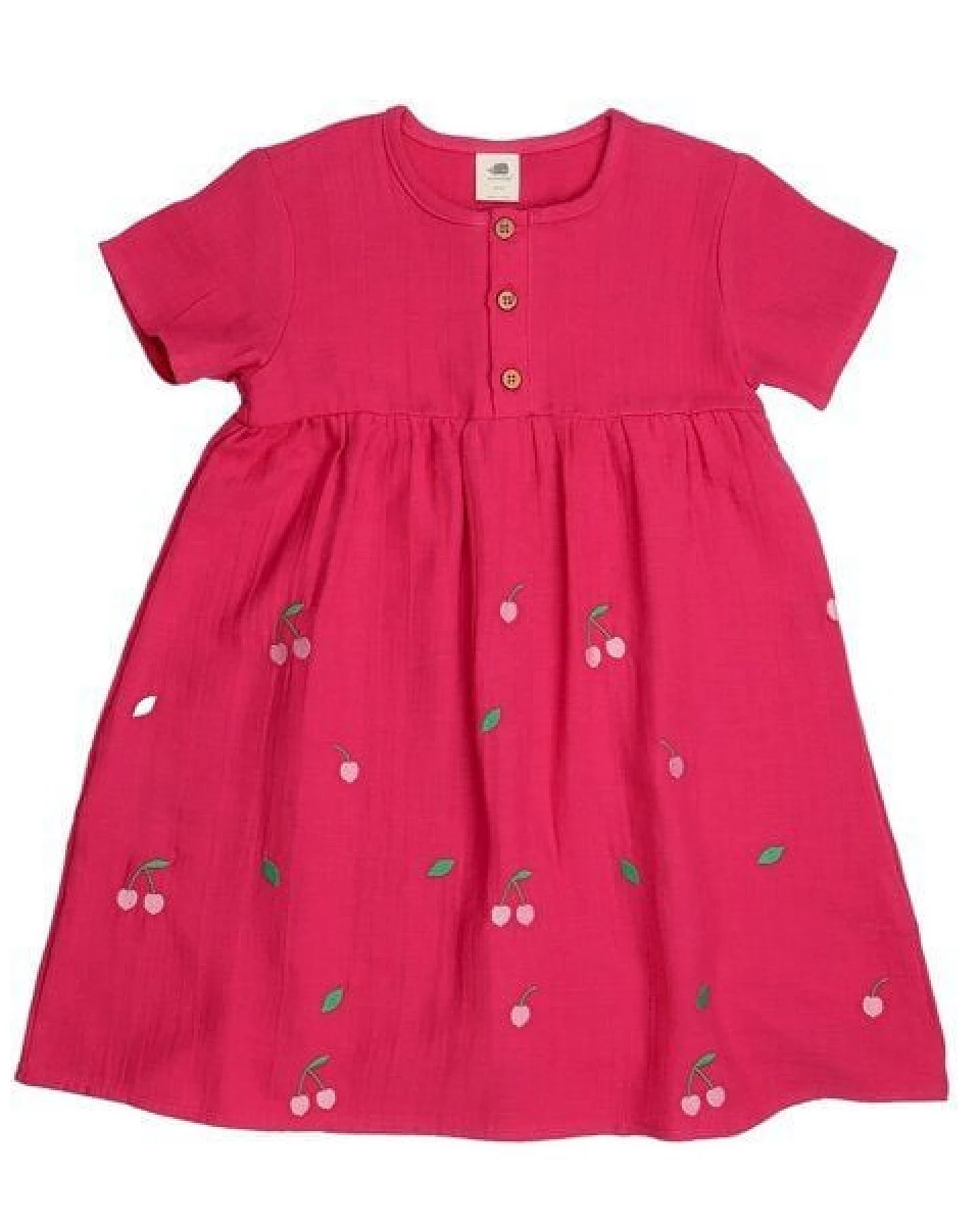 Kleid Kinder Bio-Baumwolle Carmine Pink – festliches Walkiddy Jersey-Kleid für Kita & Familienfeste – nachhaltige, hautfreundliche & langlebige Qualität von Walkiddy – Ansicht 2