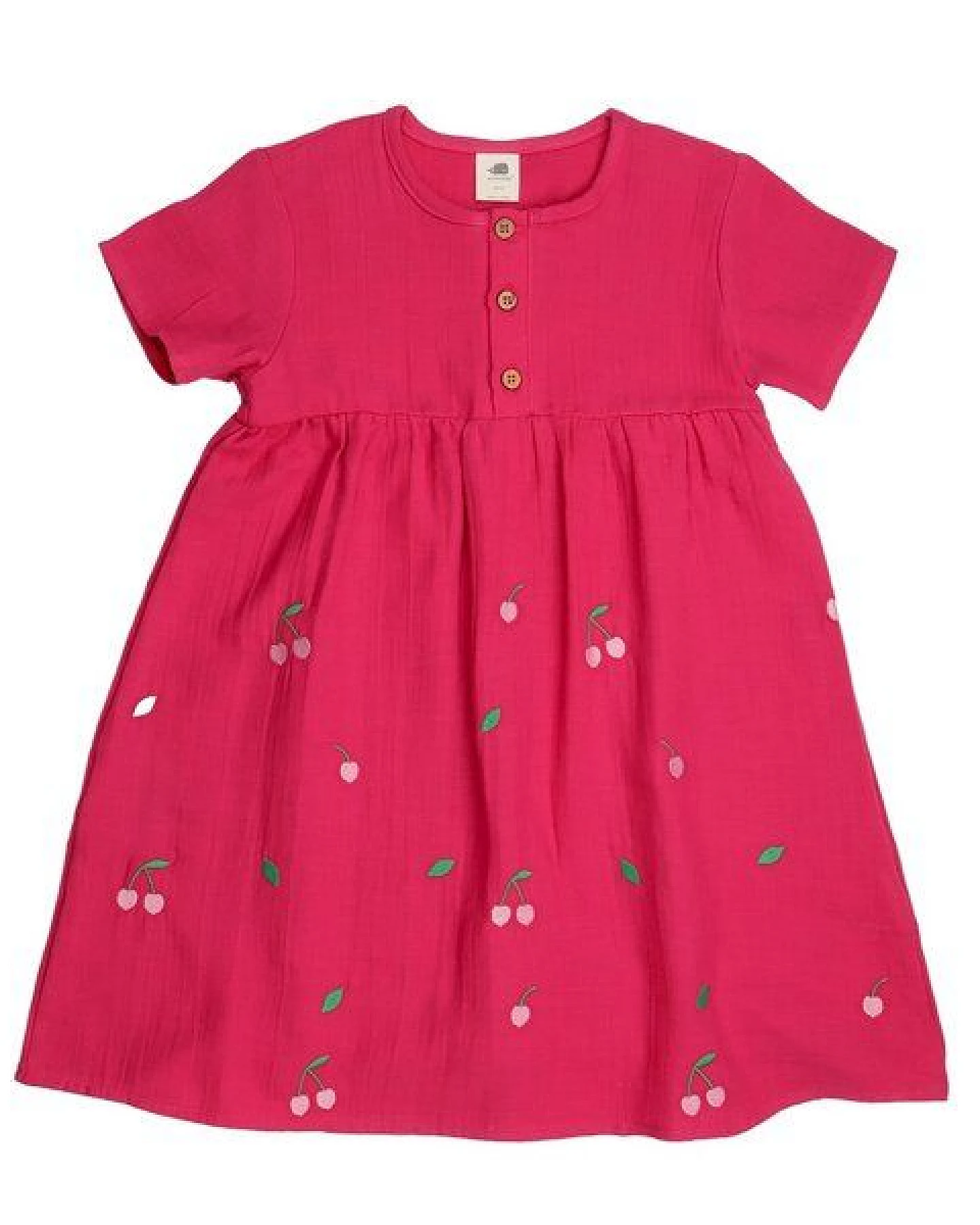 Kleid Kinder Bio-Baumwolle Carmine Pink – festliches Walkiddy Jersey-Kleid für Kita & Familienfeste – nachhaltige, hautfreundliche & langlebige Qualität von Walkiddy – Ansicht 2