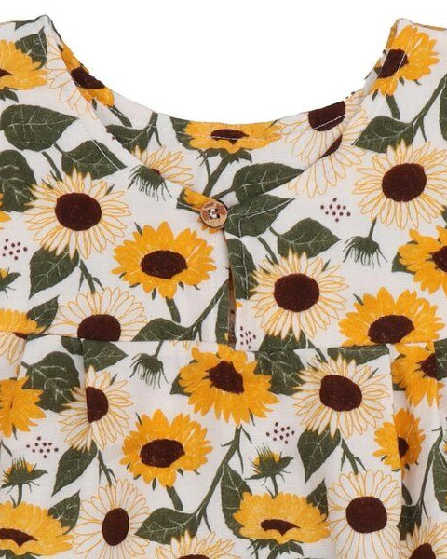 Kinder Blusentop GOTS-zertifiziert aus Bio-Baumwolle mit Sonnenblumen-Muster von Walkiddy – Ansicht 4