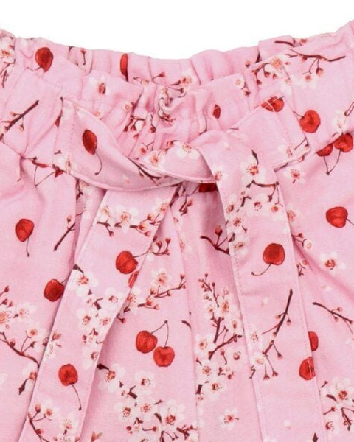 Kinder Shorts GOTS-zertifiziert aus Bio-Baumwolle rosa mit Kirschen-und-Blüten-Muster – Walkiddy – Ansicht 4