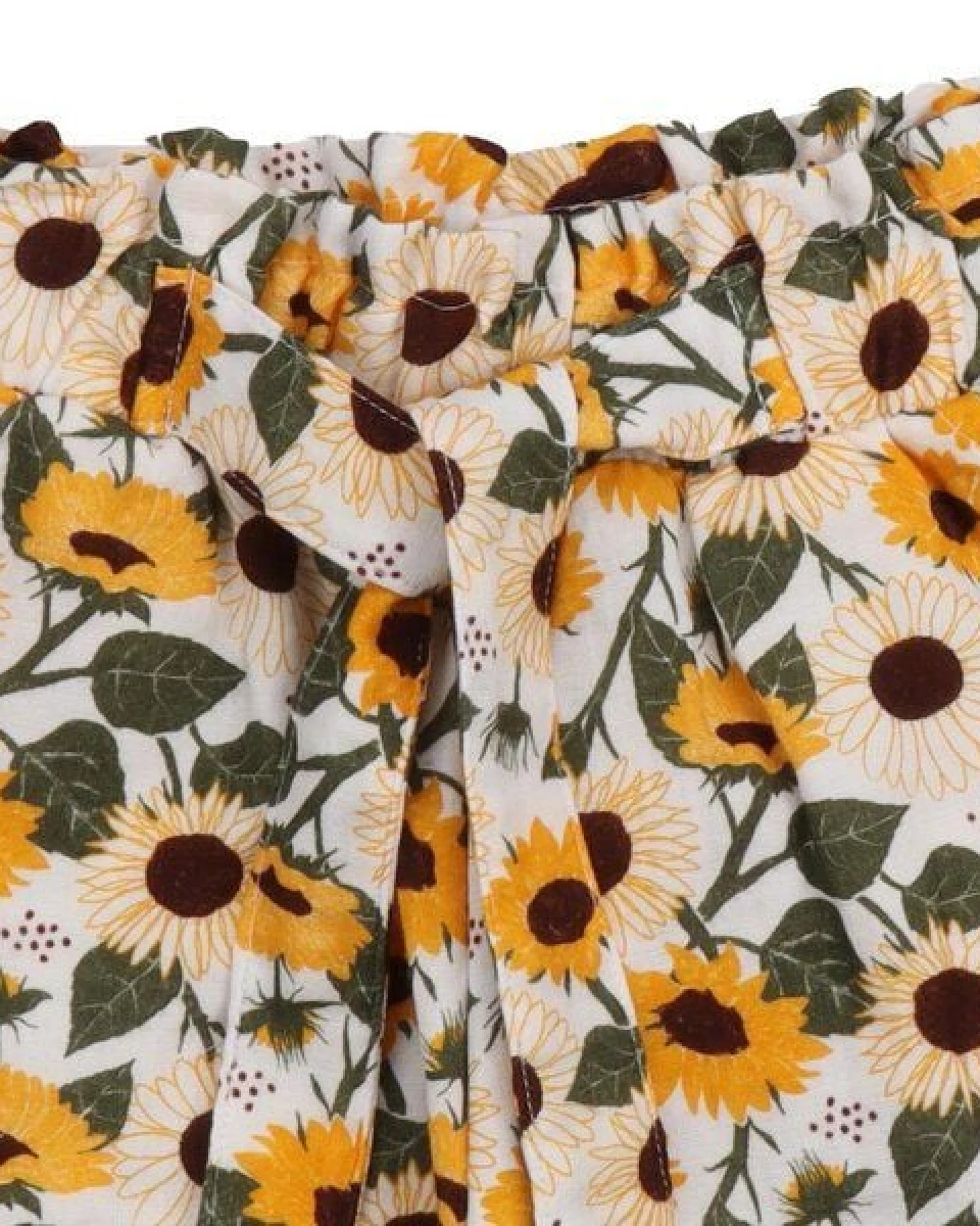 Kinder Shorts GOTS-zertifiziert aus Bio-Baumwolle, Sonnenblumen-Print, leicht & sommerlich, elastischer Bund – Walkiddy – Ansicht 3