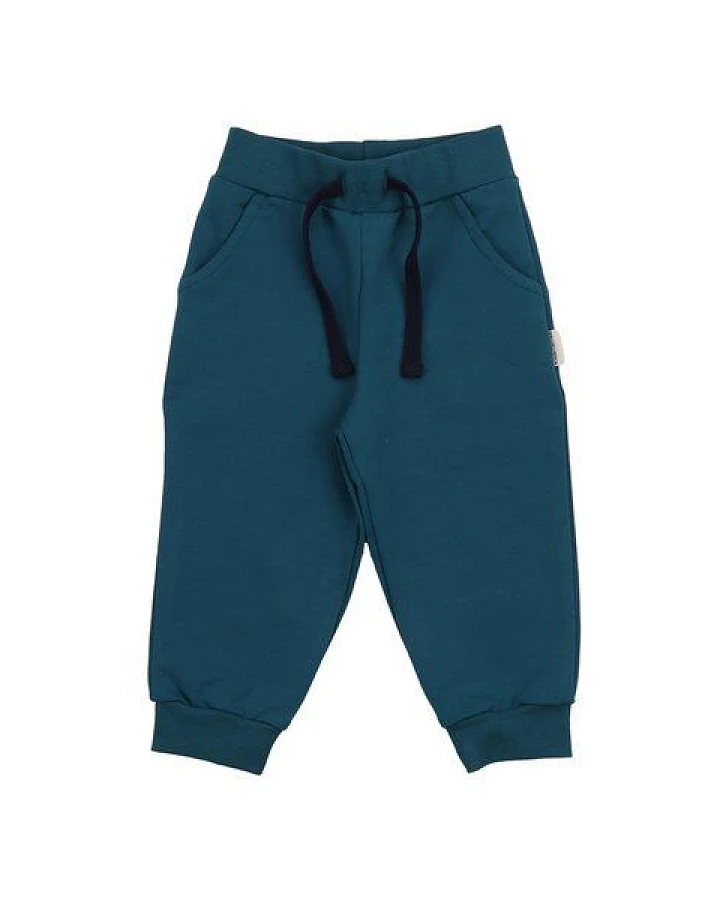 Kinder Baggy-Hose – Petrolblau, Bund mit Kordel, weich & bequem