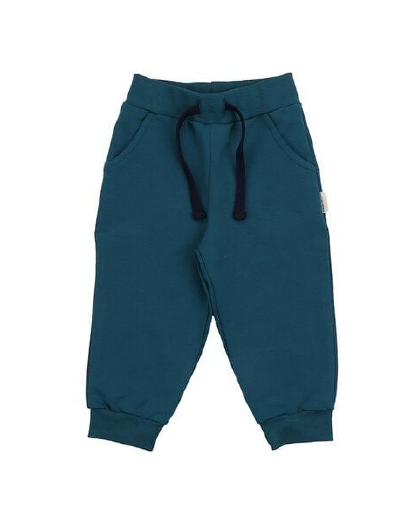 Kinder Baggy-Hose – Petrolblau, Bund mit Kordel, weich & bequem – Ansicht 2