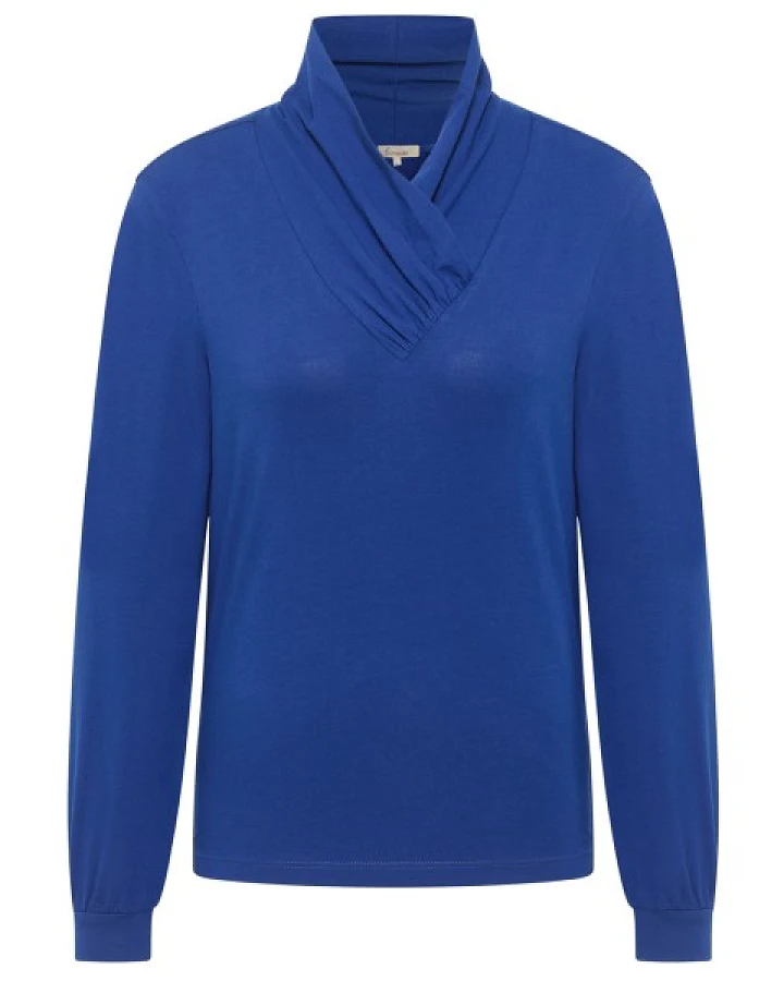 Tranquillo - Women's Jersey-Shirt mit Kragen - Longsleeve Gr L blau