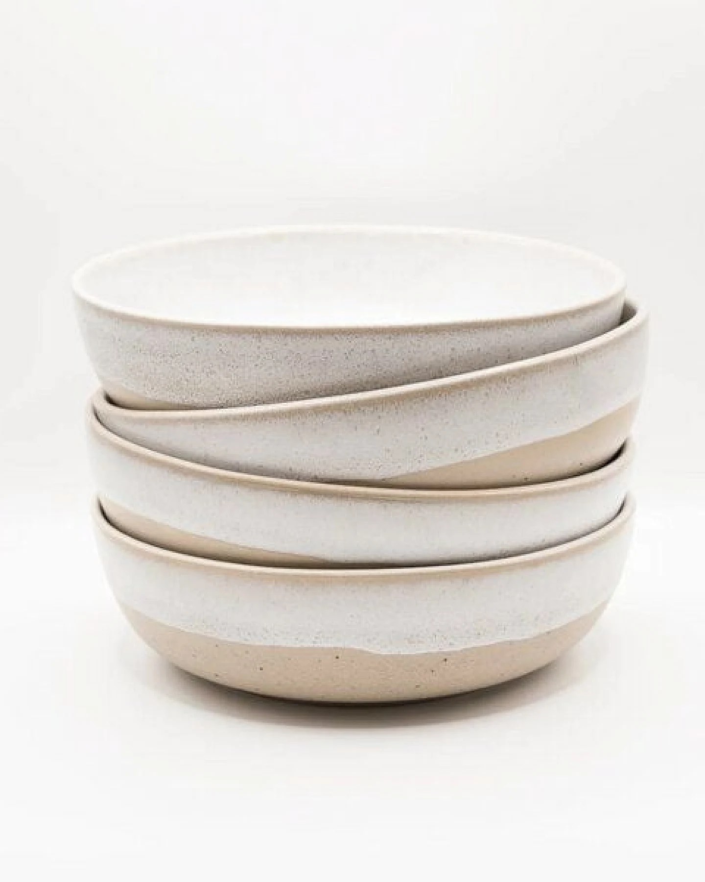 EDDA stoneware Handgemachte Steingut Schale Aalina - Weiß und Beige (ø 18 x 4,5 cm) – Ansicht 4