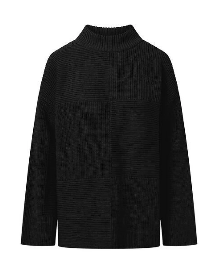 KnowledgeCotton Apparel Pullover Cotton Loose Fit Crew Neck Knit