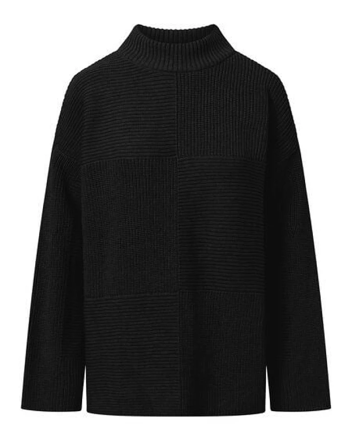 KnowledgeCotton Apparel Pullover Cotton Loose Fit Crew Neck Knit