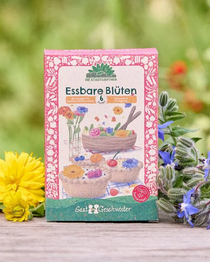 Die Stadtgärtner BIO-Saatgut-Set "Essbare Blüten" I Tolle Deko für deine Gerichte
