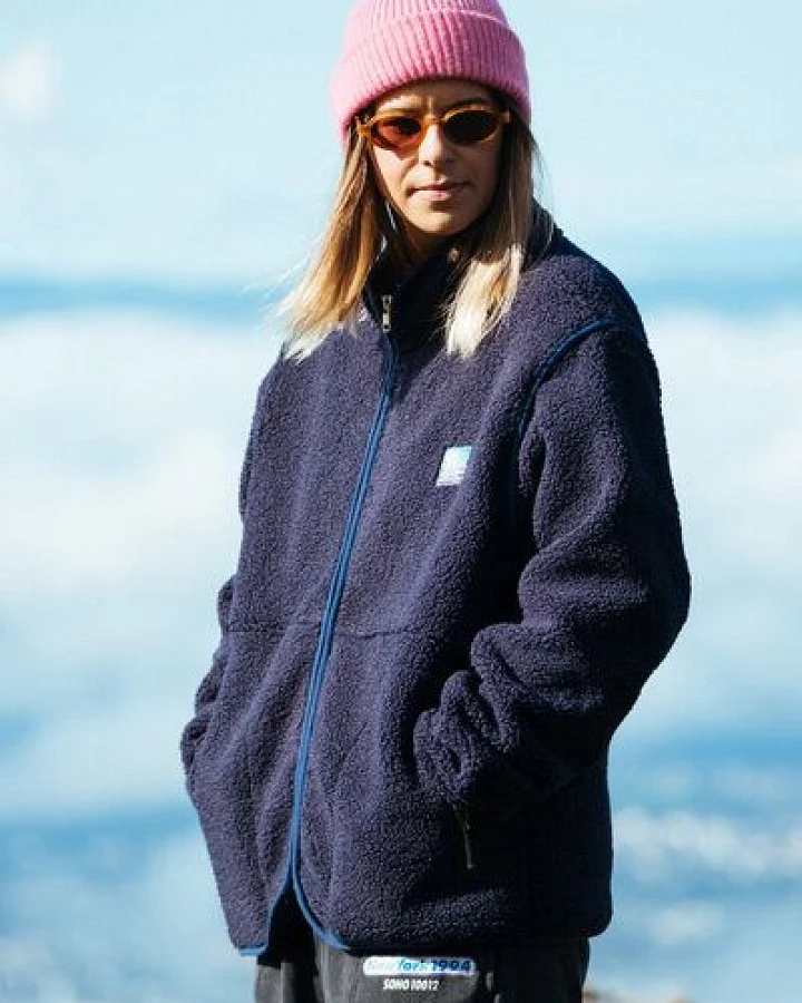 girafon bleu Sherpa-Fleece mit abnehmbaren Ärmeln