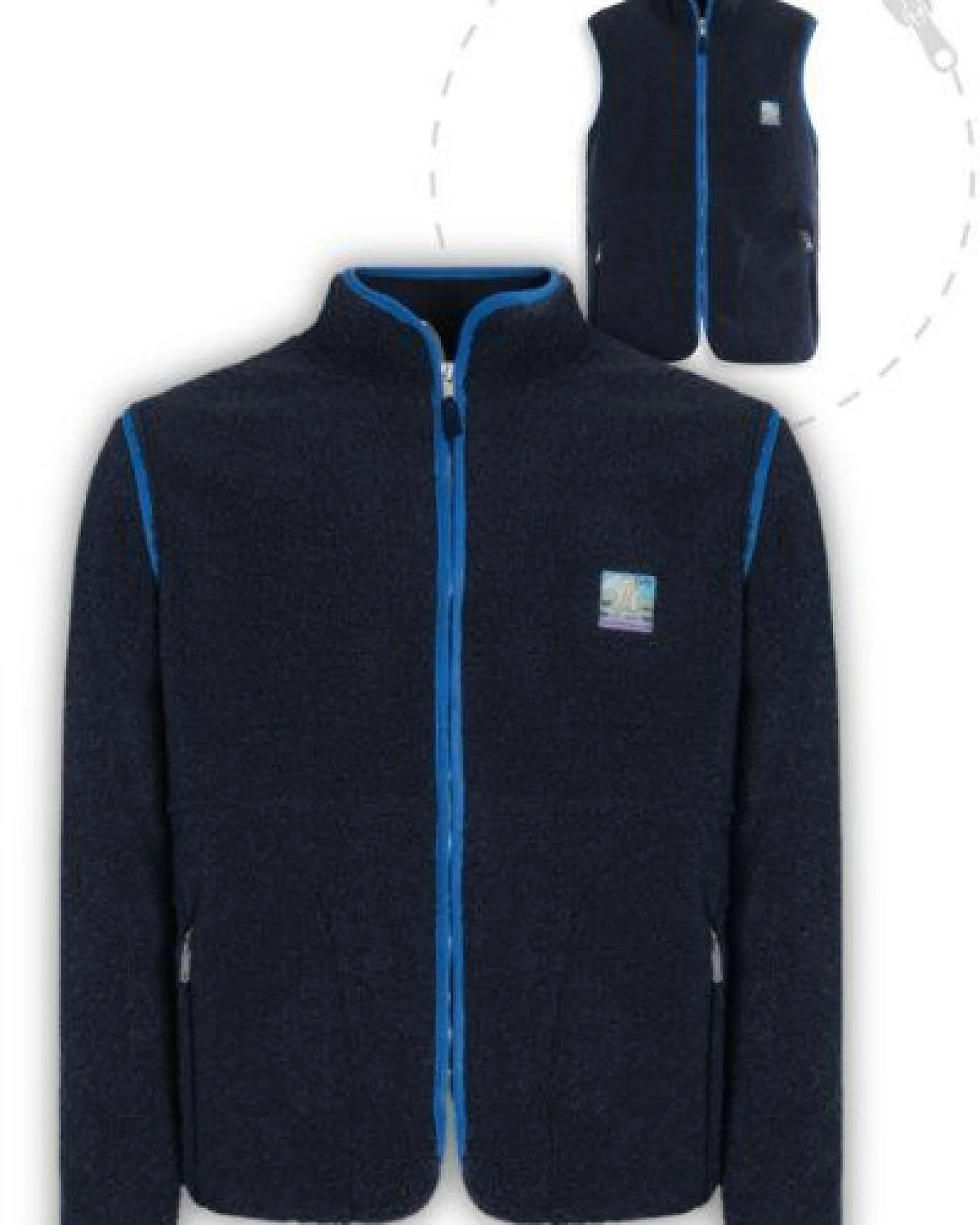 girafon bleu Sherpa-Fleece mit abnehmbaren Ärmeln – Ansicht 2