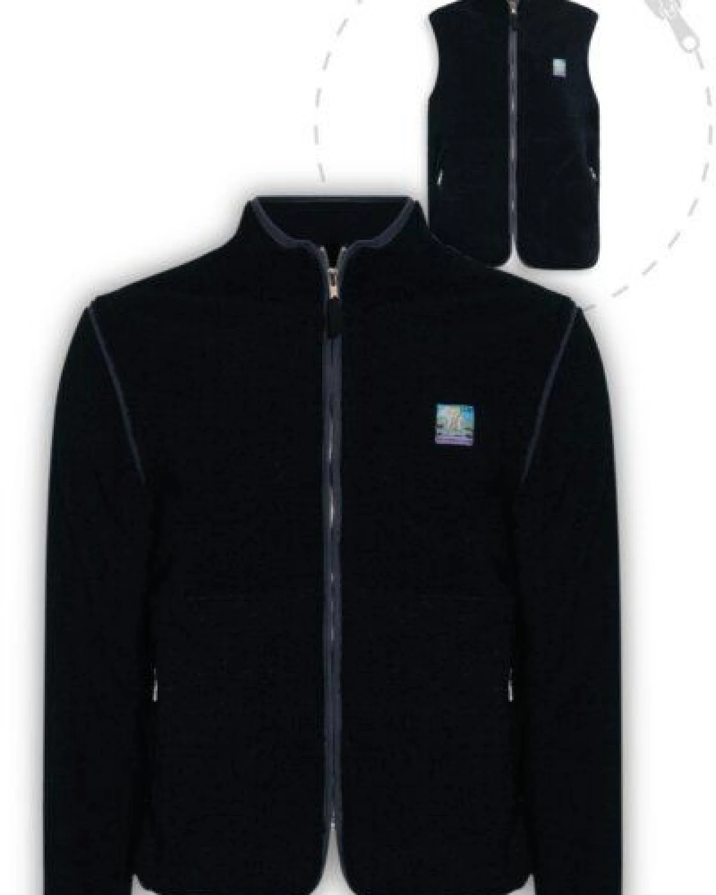 girafon bleu Sherpa-Fleece mit abnehmbaren Ärmeln – Ansicht 2