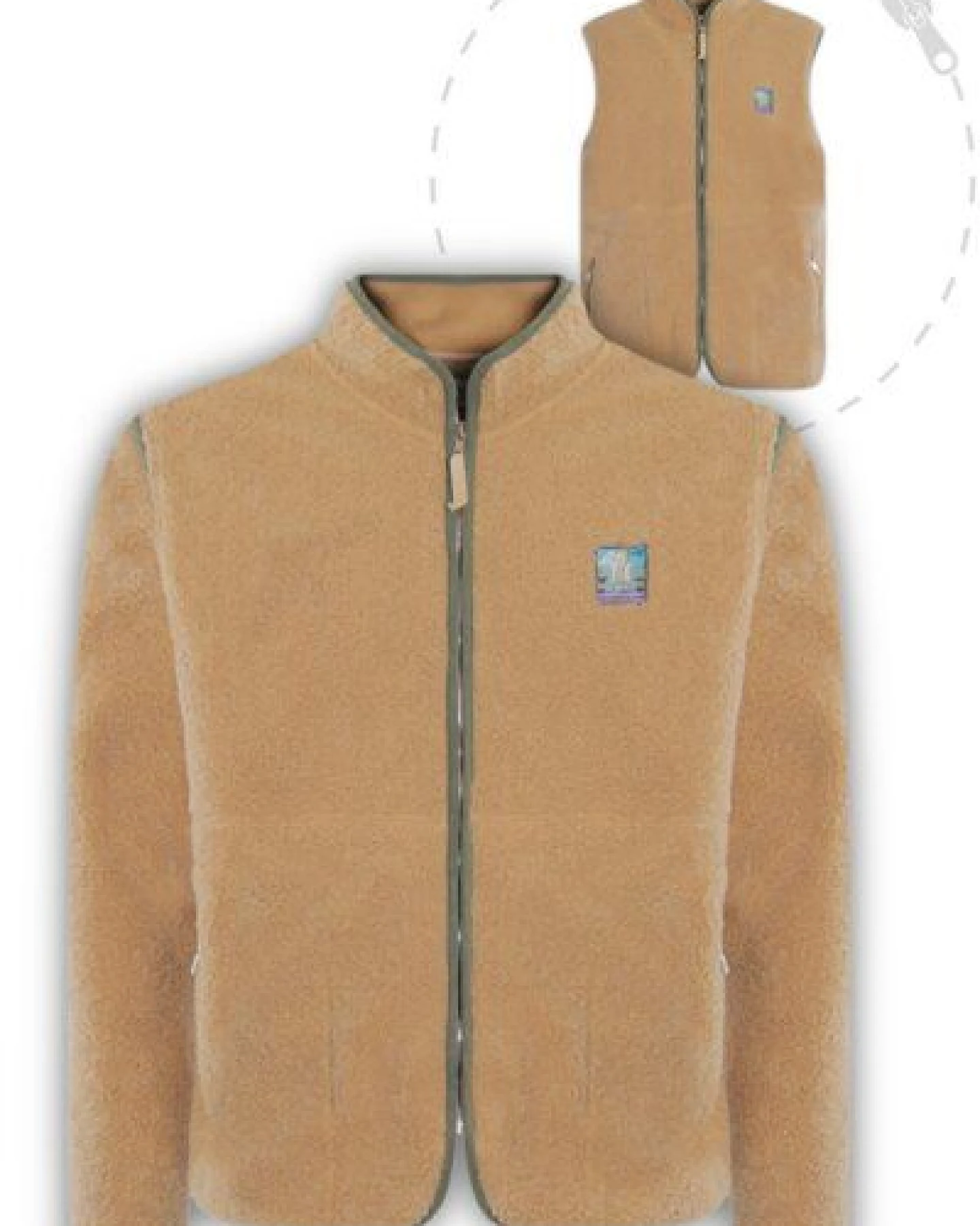 girafon bleu Sherpa-Fleece mit abnehmbaren Ärmeln – Ansicht 2