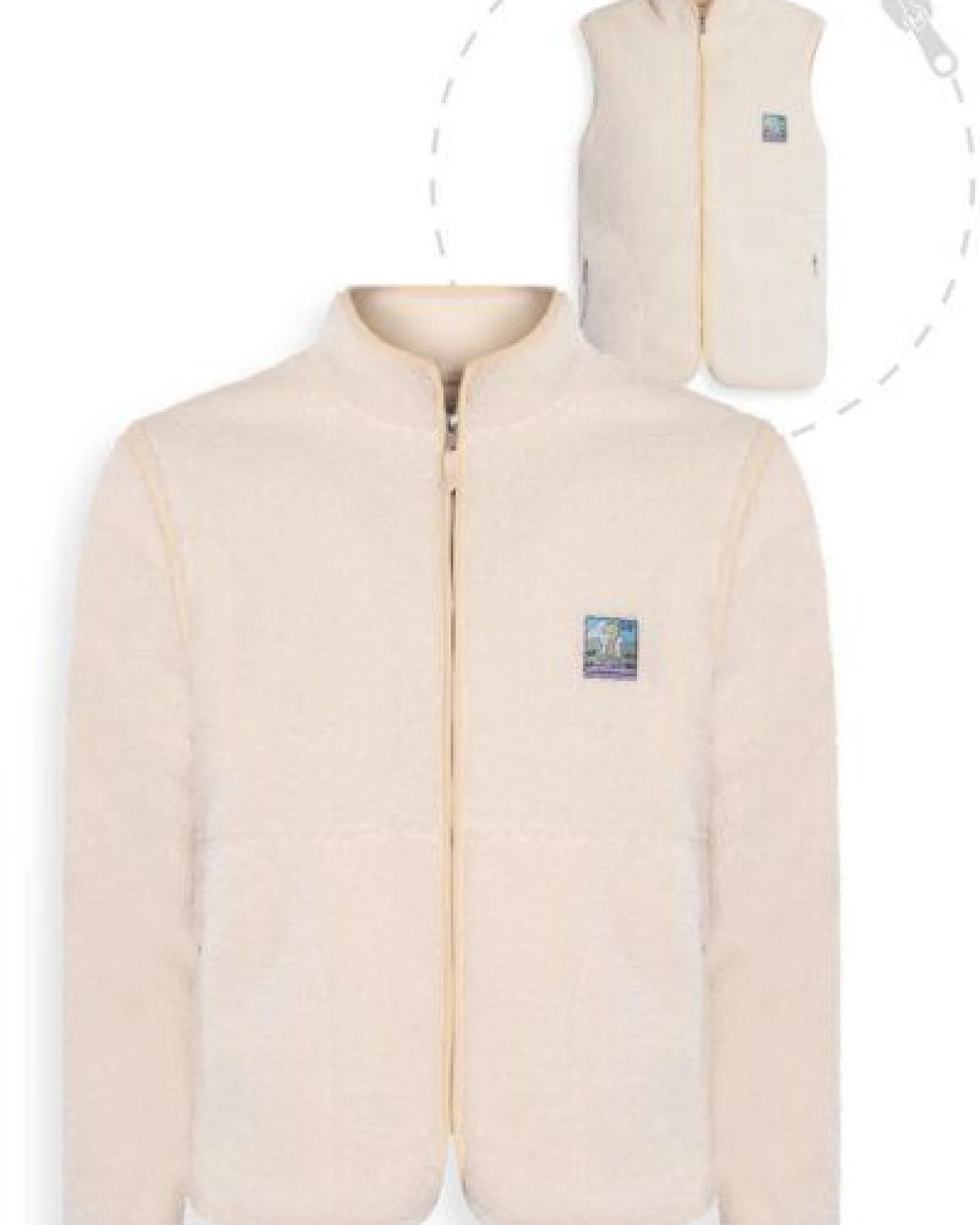 girafon bleu Sherpa-Fleece mit abnehmbaren Ärmeln – Ansicht 2