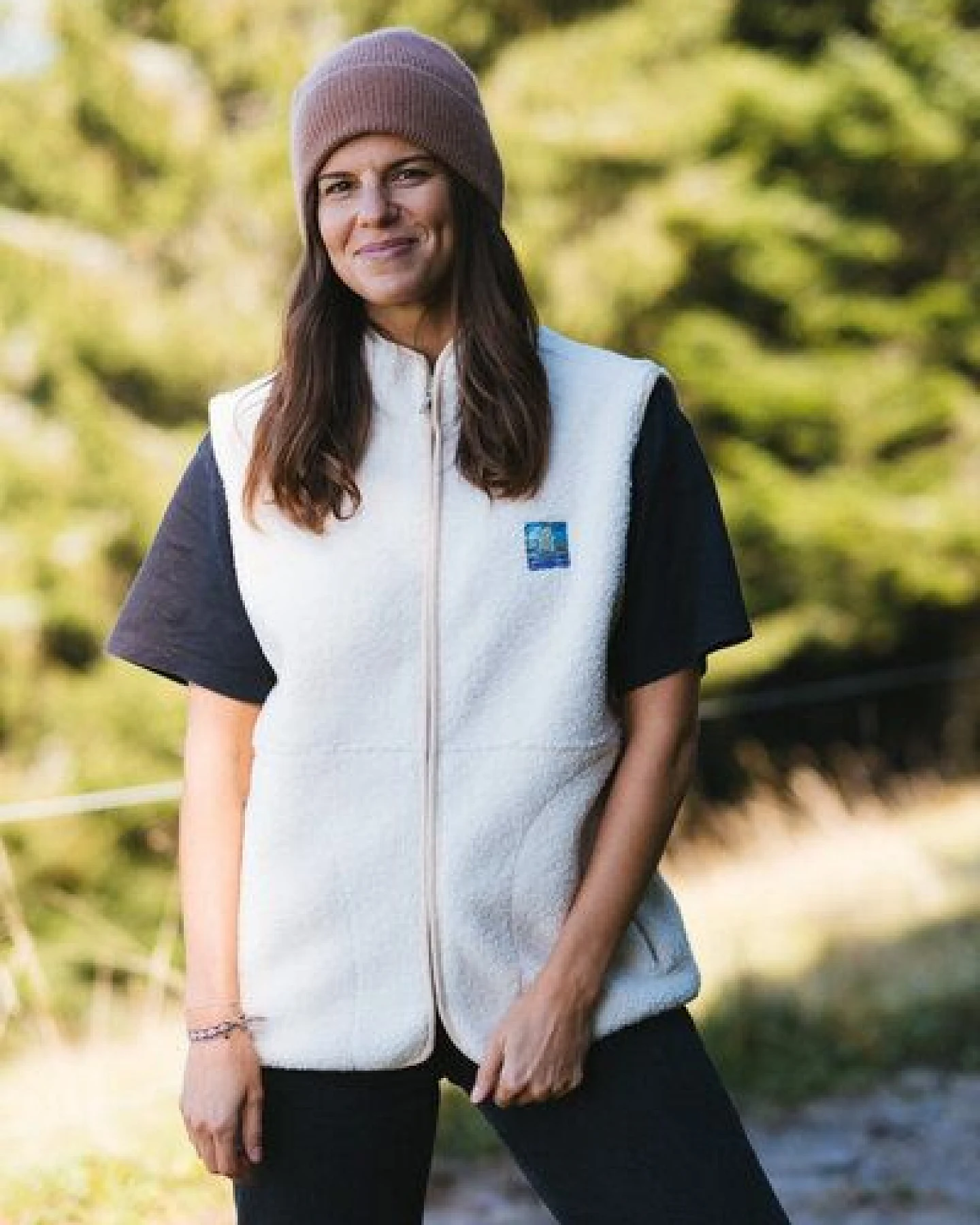 girafon bleu Sherpa-Fleece mit abnehmbaren Ärmeln – Ansicht 3