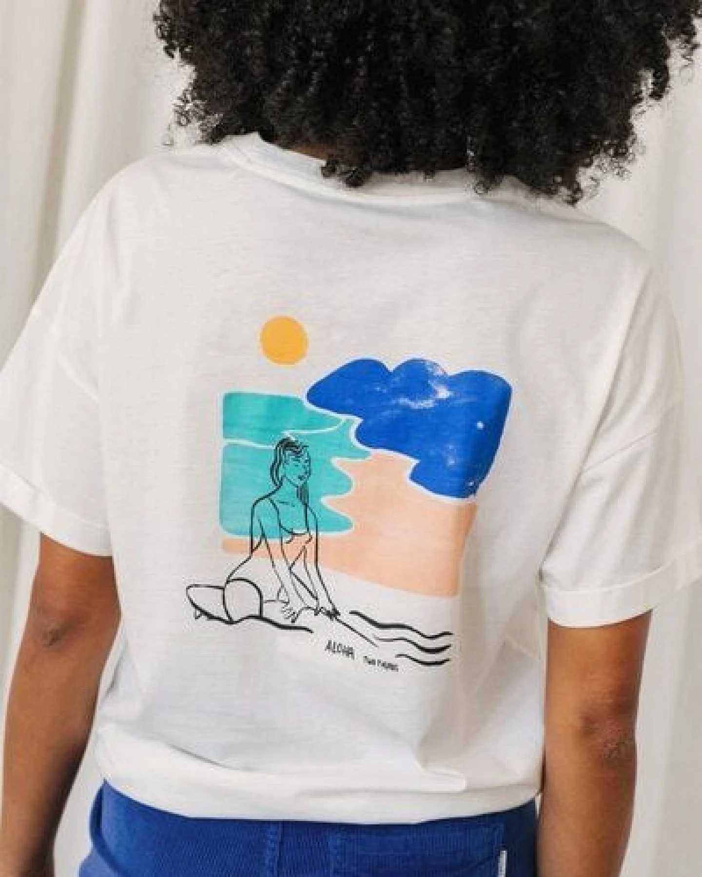 TWOTHIRDS Uwins T-Shirt Surf- und Wave Off White – Ansicht 4