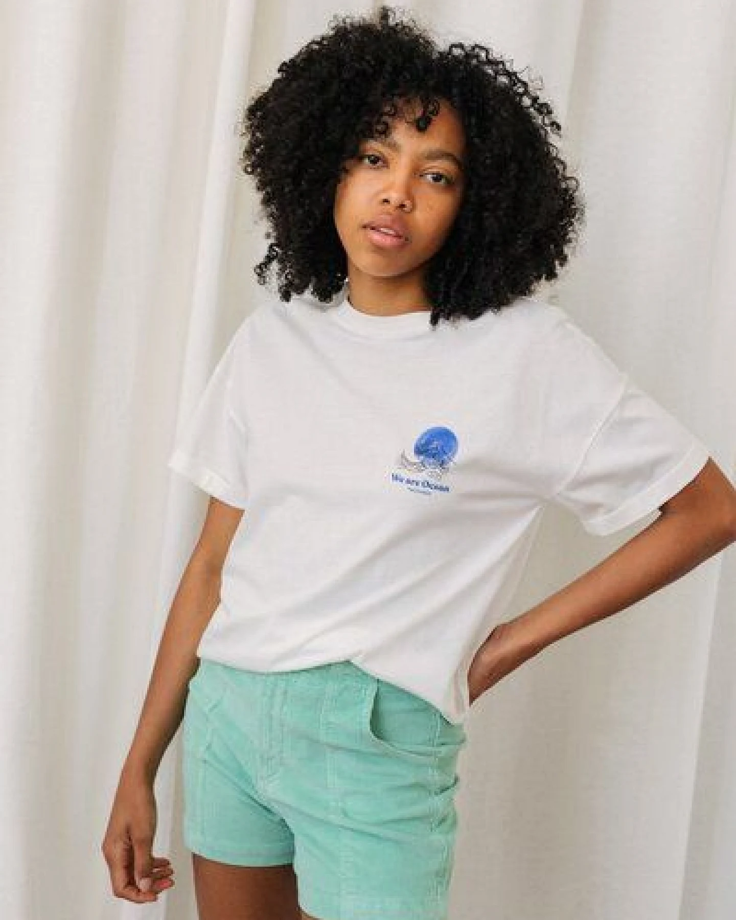 TWOTHIRDS Uwins T-Shirt Surf- und Wave Off White – Ansicht 3
