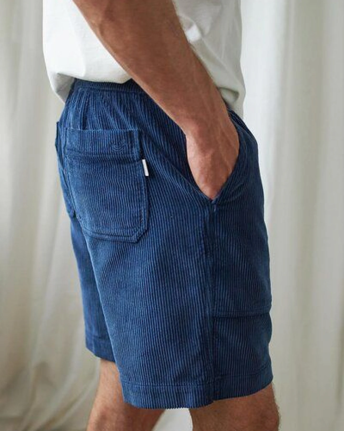 TWOTHIRDS Tilgo Shorts Navy Blue und Sand – Ansicht 4