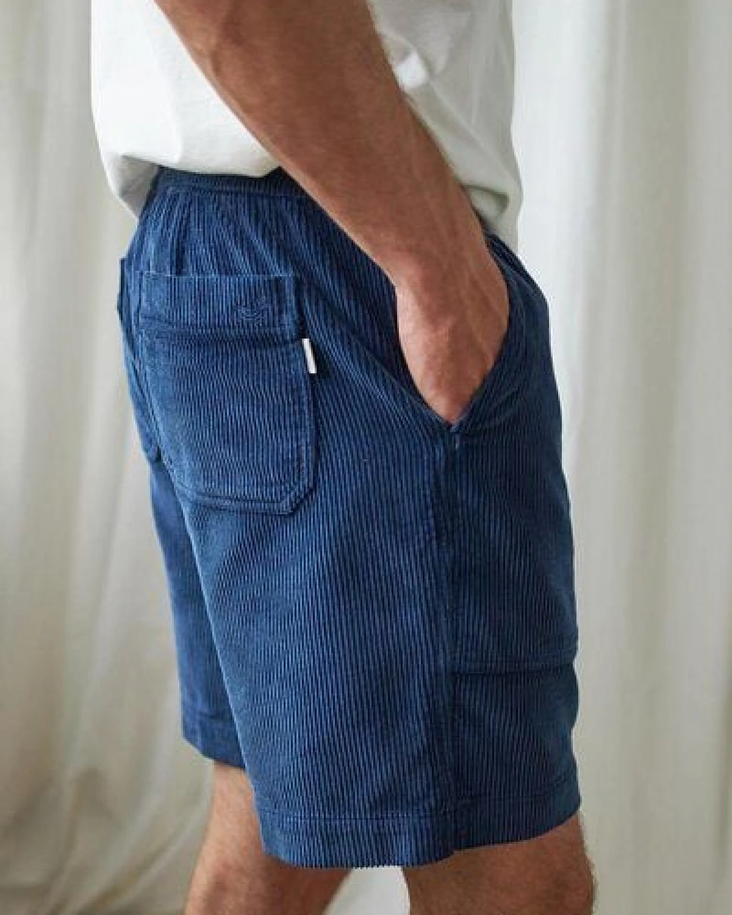 TWOTHIRDS Tilgo Shorts Navy Blue und Sand – Ansicht 4