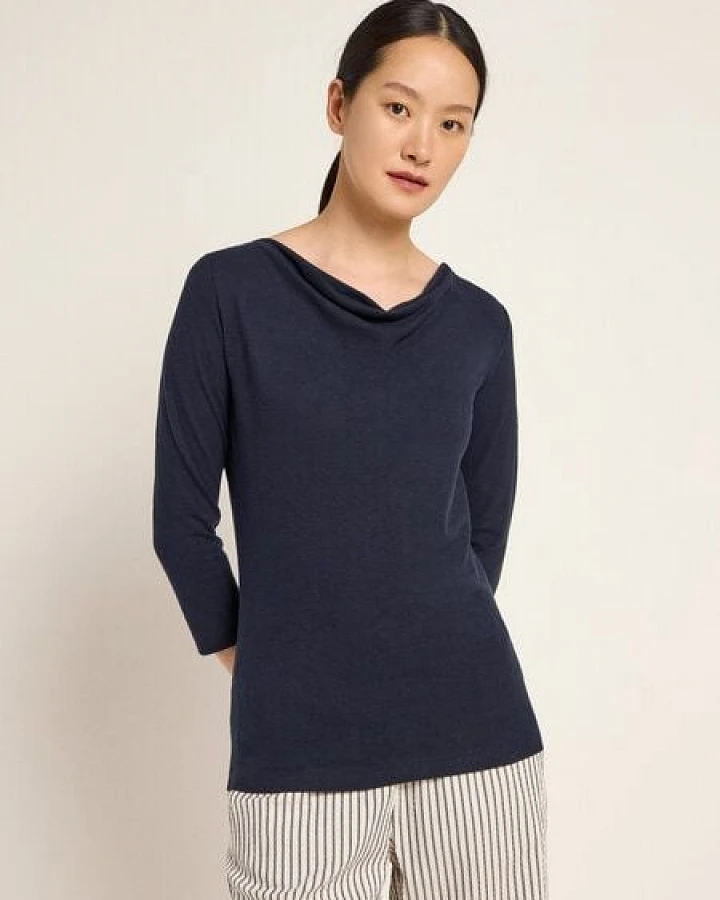 LANIUS Wasserfallshirt (OCS) aus Hanf und Bio-Baumwolle
