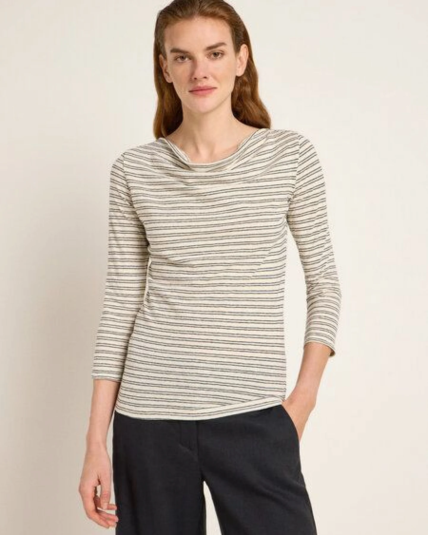 LANIUS Wasserfallshirt (OCS) aus Hanf und Bio-Baumwolle – Ansicht 2
