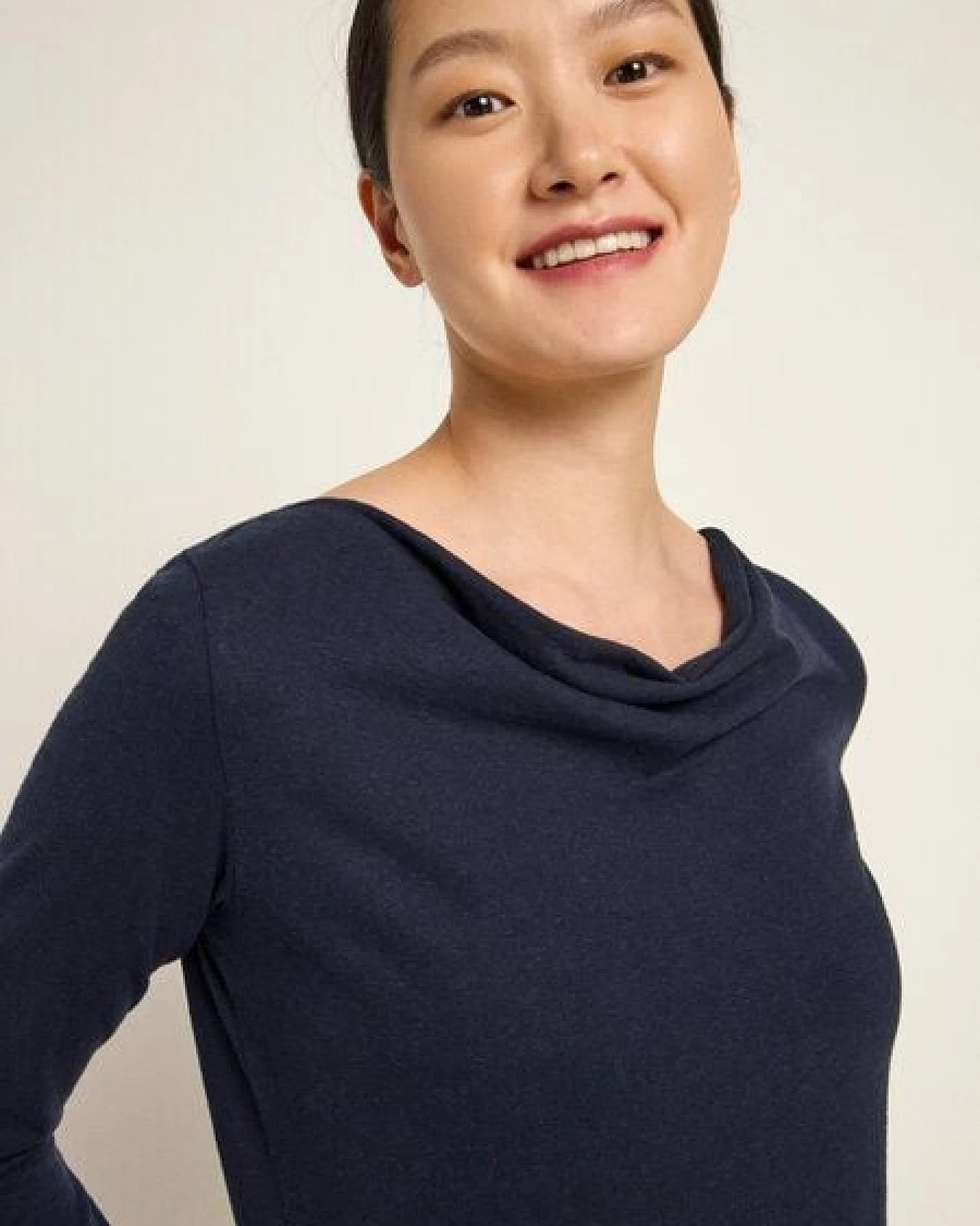 LANIUS Wasserfallshirt (OCS) aus Hanf und Bio-Baumwolle – Ansicht 4