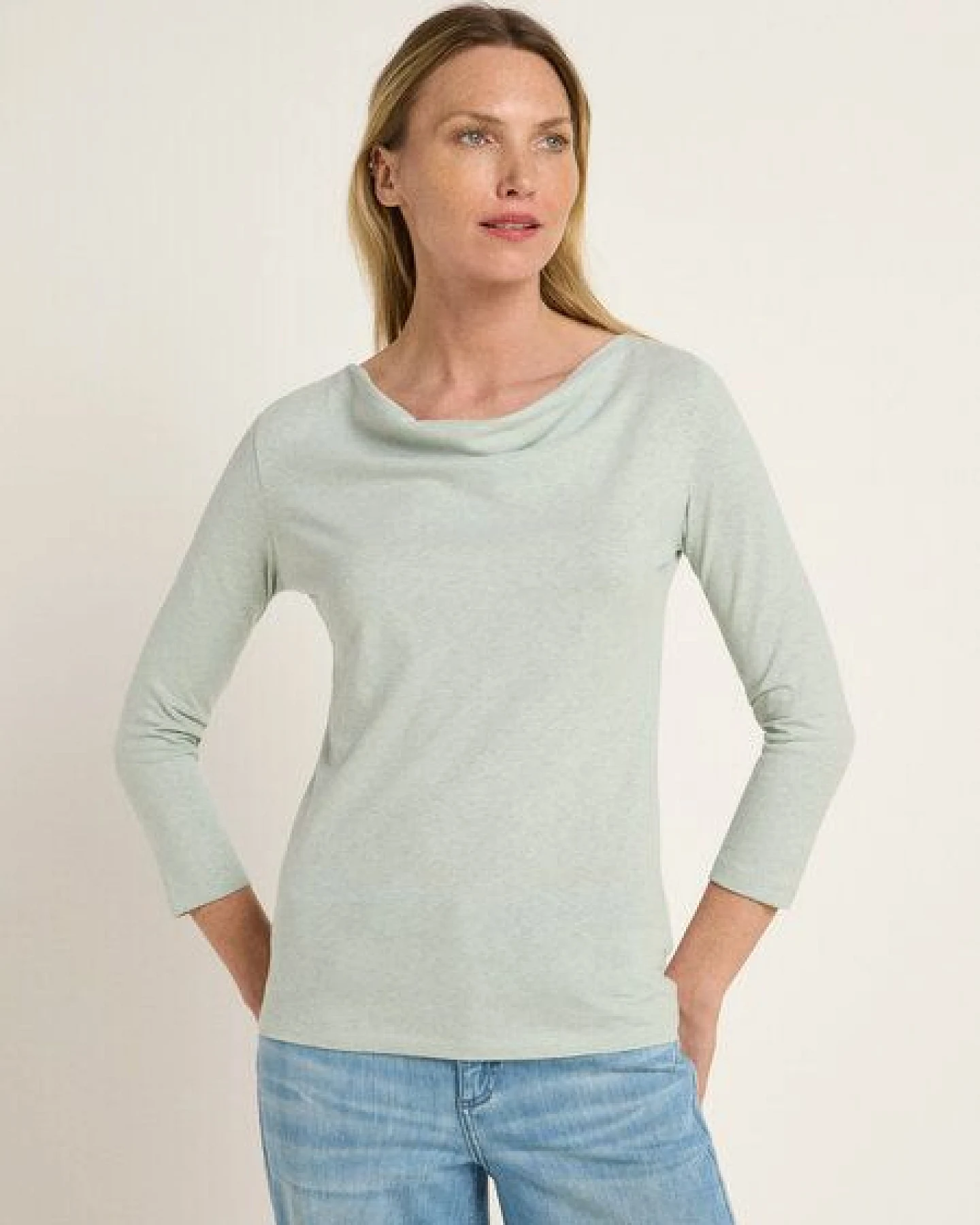 LANIUS Wasserfallshirt (OCS) aus Hanf und Bio-Baumwolle – Ansicht 2