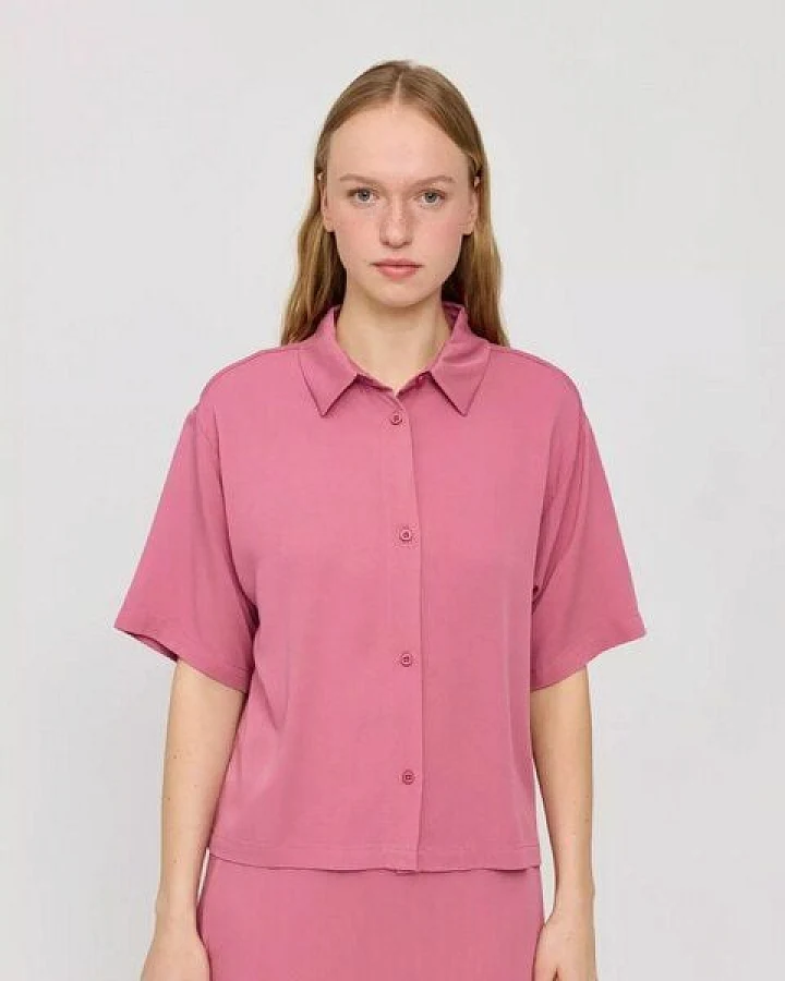 Mazine Kurzarm Hemdbluse - aus Ecovero