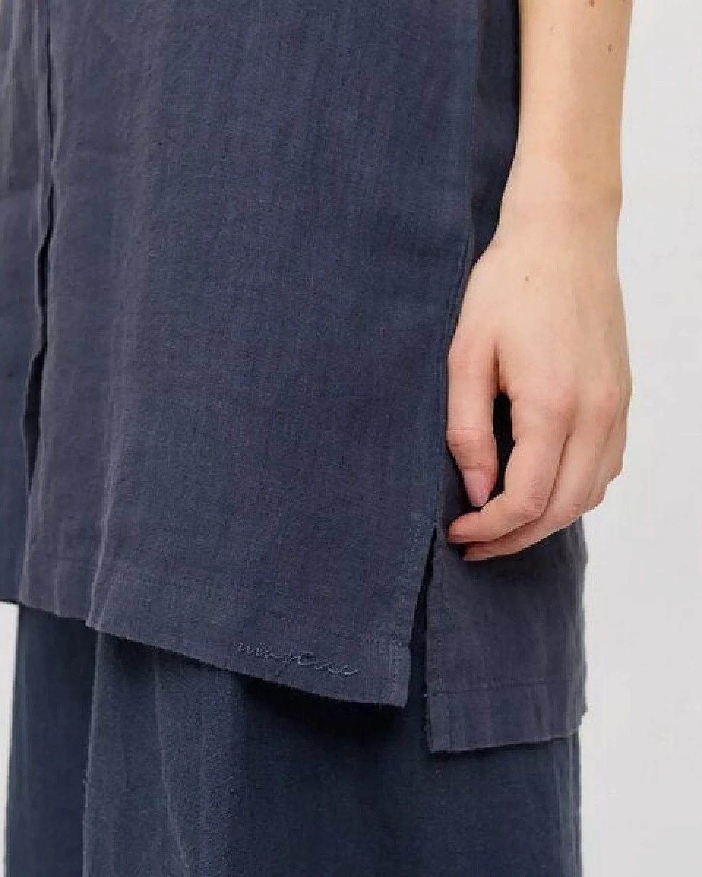 Mazine Kurzarm Hemdblusenkleid aus 100% Leinen – Ansicht 3
