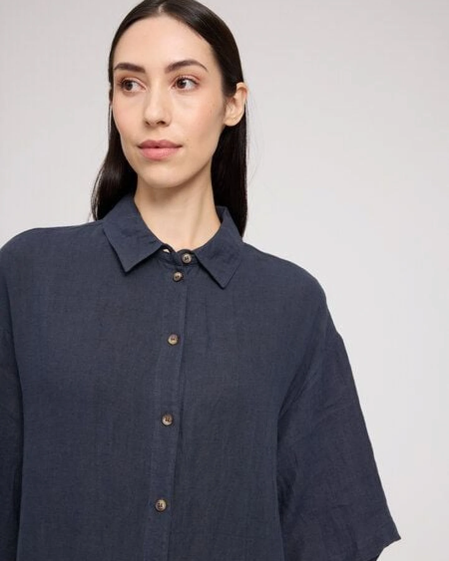 Mazine Kurzarm Hemdblusenkleid aus 100% Leinen – Ansicht 4
