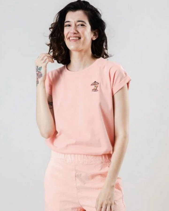 Brava Fabrics Peanuts Tropical Scoop Tee Pink