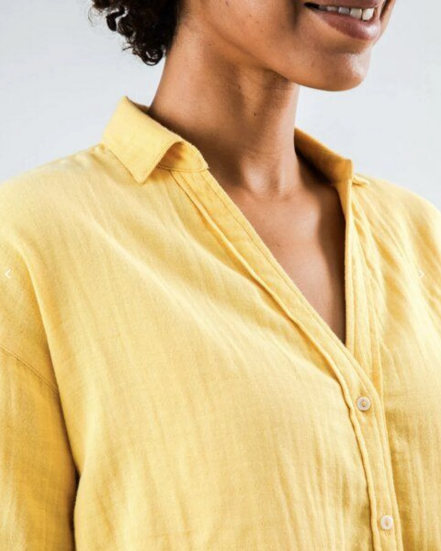 Brava Fabrics Bubble Cropped Blouse Yellow – Ansicht 3