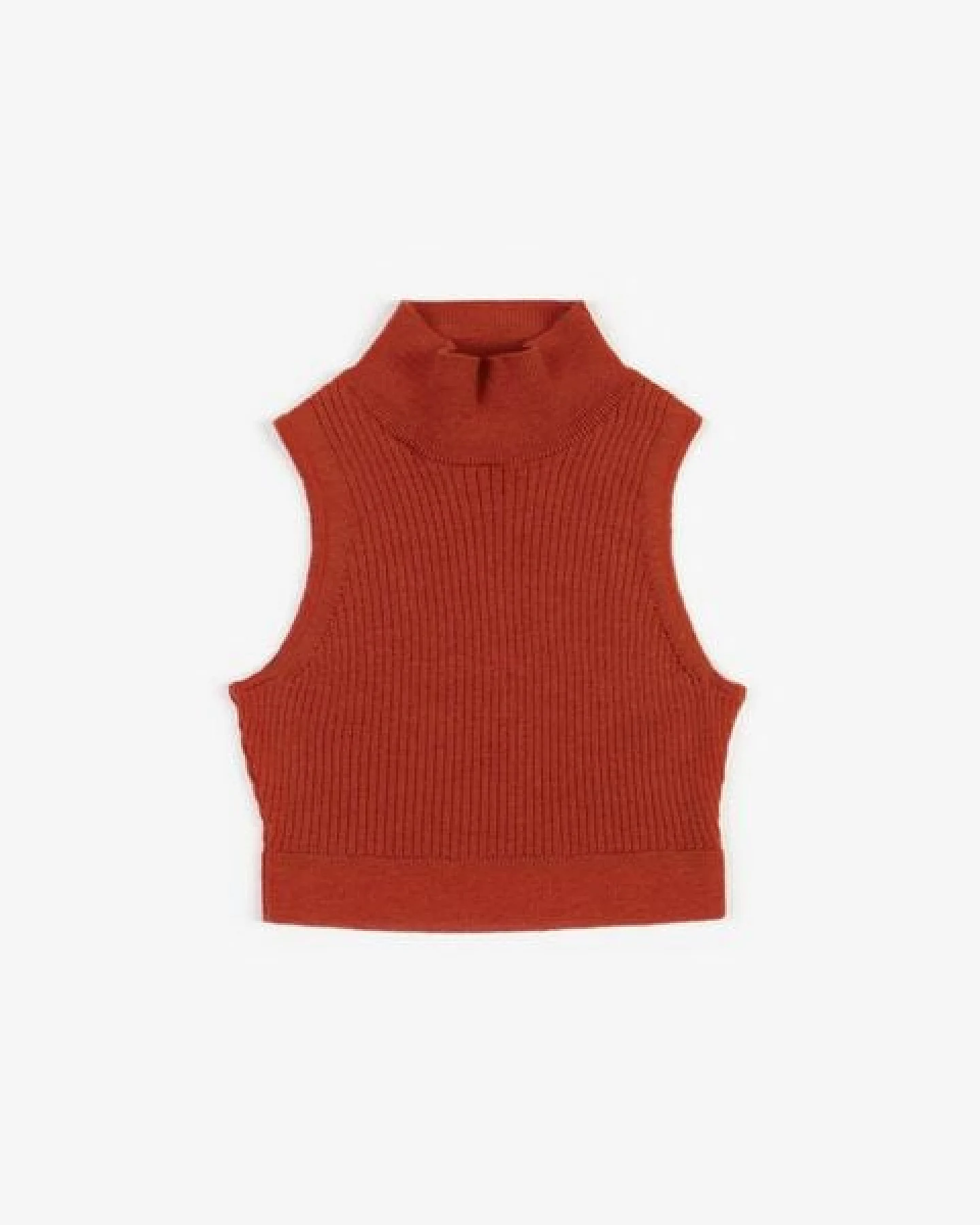 Rotholz gestricktes Singlet Merinowolle – Ansicht 3