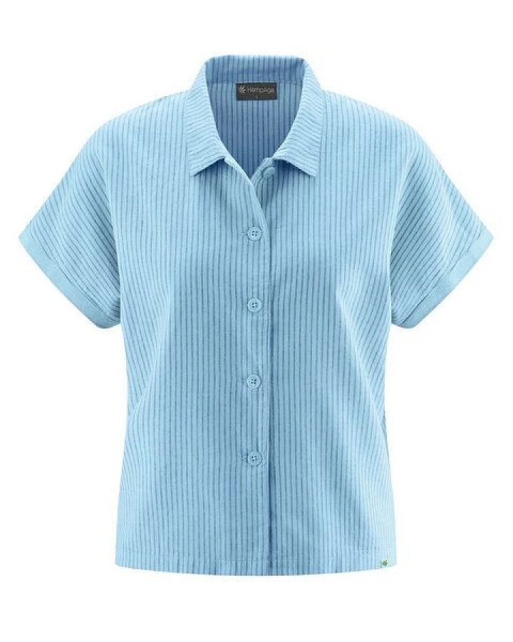 HempAge Kurzarm-Bluse Hanf/Biobaumwolle