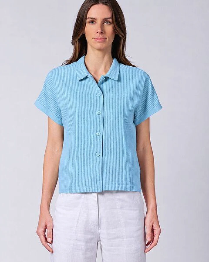 HempAge Kurzarm-Bluse Hanf/Biobaumwolle