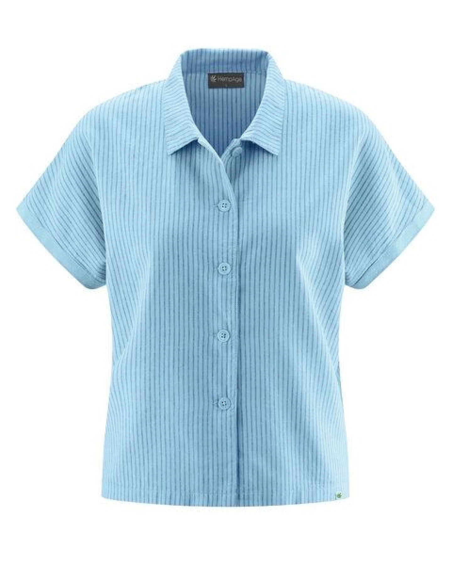 HempAge Kurzarm-Bluse Hanf/Biobaumwolle – Ansicht 2