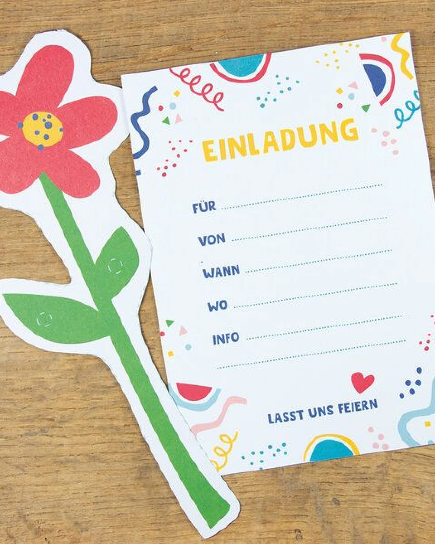 Bow & Hummingbird Postkarte "Einladung" aus Recyclingpapier – Ansicht 2